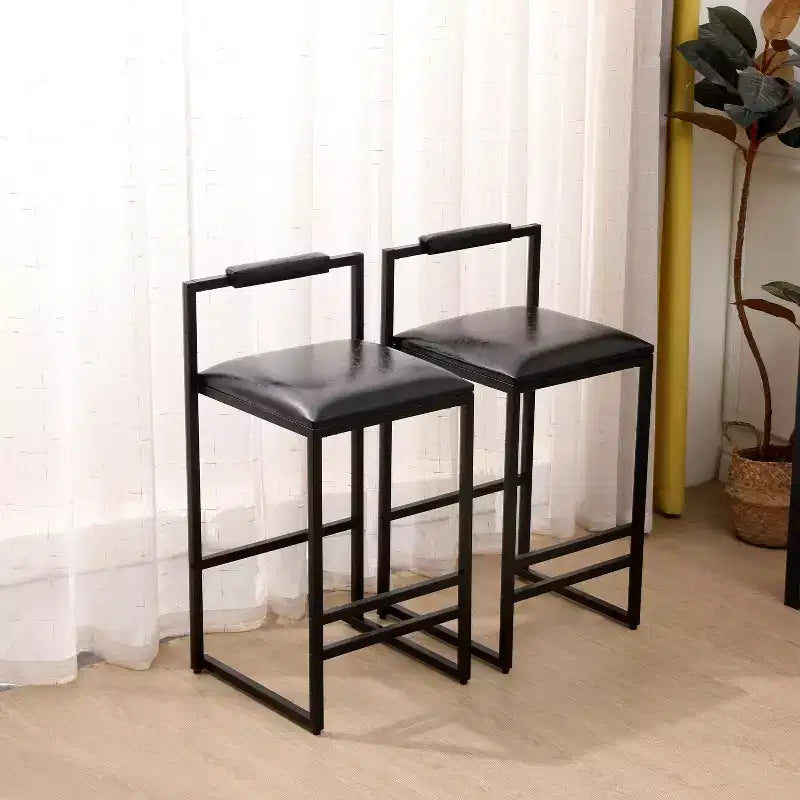 Okak 25 Chaises de bar modernes hauteur comptoir (lot de 2), tabourets de bar avec dossier et repose-pieds, chaises de salle à manger rembourrées pour cuisine