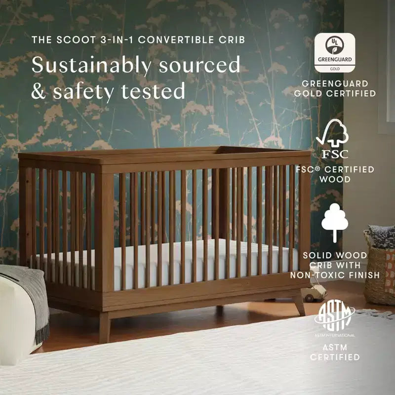 Lit de bébé convertible 3-en-1 Babyletto Scoot avec kit de conversion pour lit de tout-petit