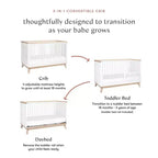Lit de bébé convertible 3-en-1 Babyletto Scoot avec kit de conversion pour lit de tout-petit