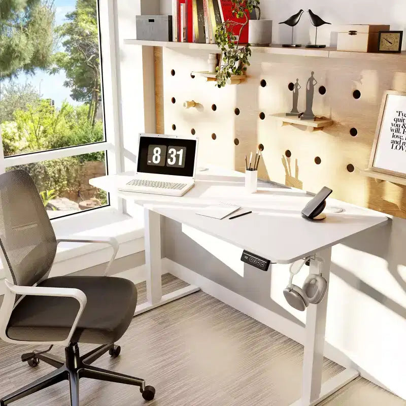 Bureau Debout à Hauteur Réglable Celebalcony 55, Station de Travail Informatique avec 2 Boutons de Préréglage de Mémoire