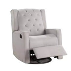 Fauteuil inclinable manuel pivotant et coulissant Royal Hampton, bois massif, toile de jute gris clair