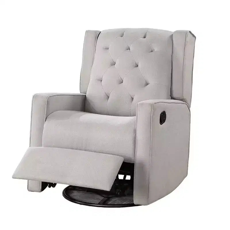 Fauteuil inclinable manuel pivotant et coulissant Royal Hampton, bois massif, toile de jute gris clair