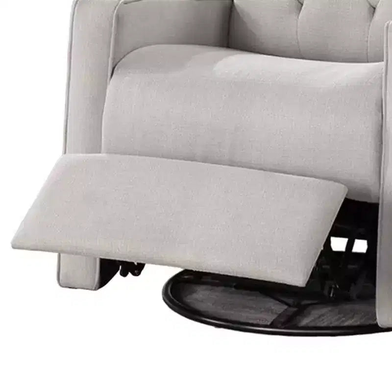 Fauteuil inclinable manuel pivotant et coulissant Royal Hampton, bois massif, toile de jute gris clair