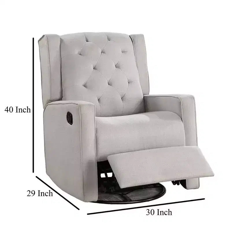 Fauteuil inclinable manuel pivotant et coulissant Royal Hampton, bois massif, toile de jute gris clair