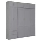 Lit escamotable Queen Murphy avec armoire, lit mural pliant Queen Size avec armoire de rangement et étagères pour chambre d'amis