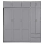 Lit escamotable Queen Murphy avec armoire, lit mural pliant Queen Size avec armoire de rangement et étagères pour chambre d'amis