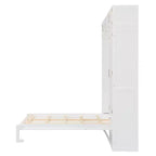 Lit escamotable Queen Murphy avec armoire, lit mural pliant Queen Size avec armoire de rangement et étagères pour chambre d'amis