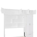 Lit escamotable Queen Murphy avec armoire, lit mural pliant Queen Size avec armoire de rangement et étagères pour chambre d'amis