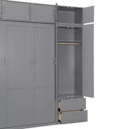Lit escamotable Queen Murphy avec armoire, lit mural pliant Queen Size avec armoire de rangement et étagères pour chambre d'amis