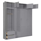 Lit escamotable Queen Murphy avec armoire, lit mural pliant Queen Size avec armoire de rangement et étagères pour chambre d'amis