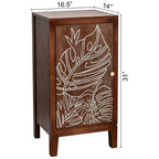 Table d'appoint eHemco Tropical Monstera, style rétro moderne, 41,9 x 35,6 x 78,7 cm, finition noyer antique