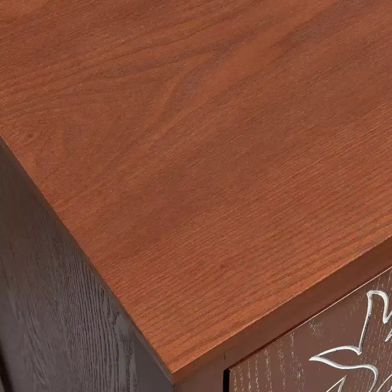 Table d'appoint eHemco Tropical Monstera, style rétro moderne, 41,9 x 35,6 x 78,7 cm, finition noyer antique