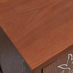 Table d'appoint eHemco Tropical Monstera, style rétro moderne, 41,9 x 35,6 x 78,7 cm, finition noyer antique