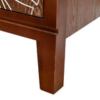 Table d'appoint eHemco Tropical Monstera, style rétro moderne, 41,9 x 35,6 x 78,7 cm, finition noyer antique