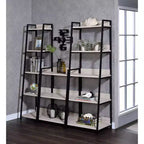 HomeStock 65 H. Black Metal Vertical Bookshelves 3 with Tier Shelves