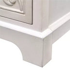 Table d'appoint sculptée de fleurs ornementales eHemco avec rangement, 18 x 14 x 30,5 pouces, meuble de salon de style rétro, naturel et blanc