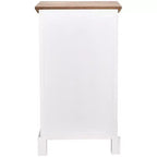 Table d'appoint sculptée de fleurs ornementales eHemco avec rangement, 18 x 14 x 30,5 pouces, meuble de salon de style rétro, naturel et blanc