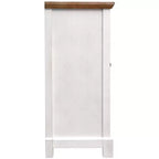 Table d'appoint sculptée de fleurs ornementales eHemco avec rangement, 18 x 14 x 30,5 pouces, meuble de salon de style rétro, naturel et blanc