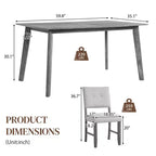 Ensemble de salle à manger 5 pièces, table de cuisine de ferme rustique et 4 chaises rembourrées - ModernLuxe
