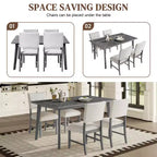 Ensemble de salle à manger 5 pièces, table de cuisine de ferme rustique et 4 chaises rembourrées - ModernLuxe