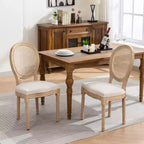 2 Piece Mid Century Upholstered Chairs, Modern Dining Chairs with Breathable Backrest, Wood Frame, for Living Room, Kitchen, Dining Room