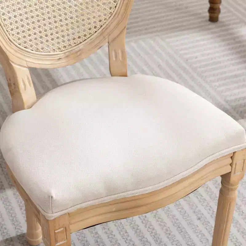 Lot de 2 chaises rembourrées du milieu du siècle, chaises de salle à manger modernes avec dossier respirant, cadre en bois, pour salon, cuisine, salle à manger