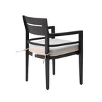 Ensemble de 4 chaises de salle à manger, chaises de salle à manger d'extérieur, dossier ergonomique, coussins imperméables, pieds fuselés, idéales pour les jardins