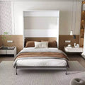 GDFStudio Elisha Modern Wall-Mounted Murphy Bed with Cabinet Design, Hydraulic Lift System
