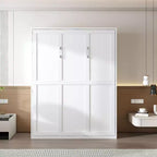 Lit escamotable mural moderne GDFStudio Elisha avec armoire intégrée et système de levage hydraulique
