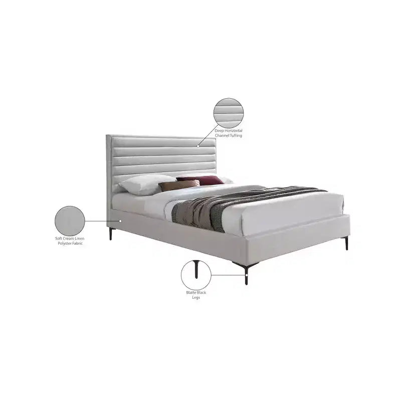 Lit texturé lin Meridian Furniture, Hunter
