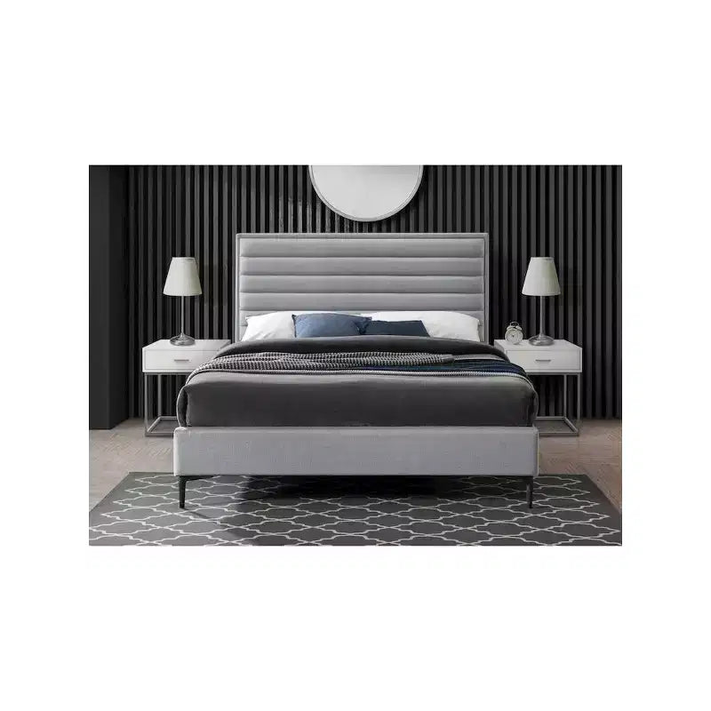Lit texturé lin Meridian Furniture, Hunter