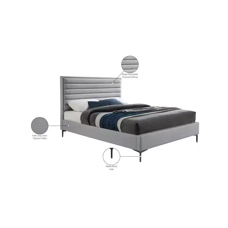 Lit texturé lin Meridian Furniture, Hunter