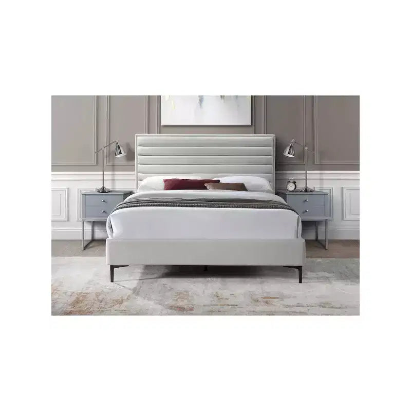 Lit texturé lin Meridian Furniture, Hunter