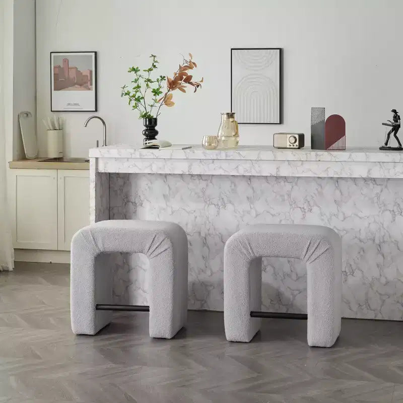 Okak 24 Tabourets de bar en boucle en U inversé Lot de 2, Chaises de salle à manger modernes avec repose-pieds, Tabourets chics pour îlot de cuisine, Salon