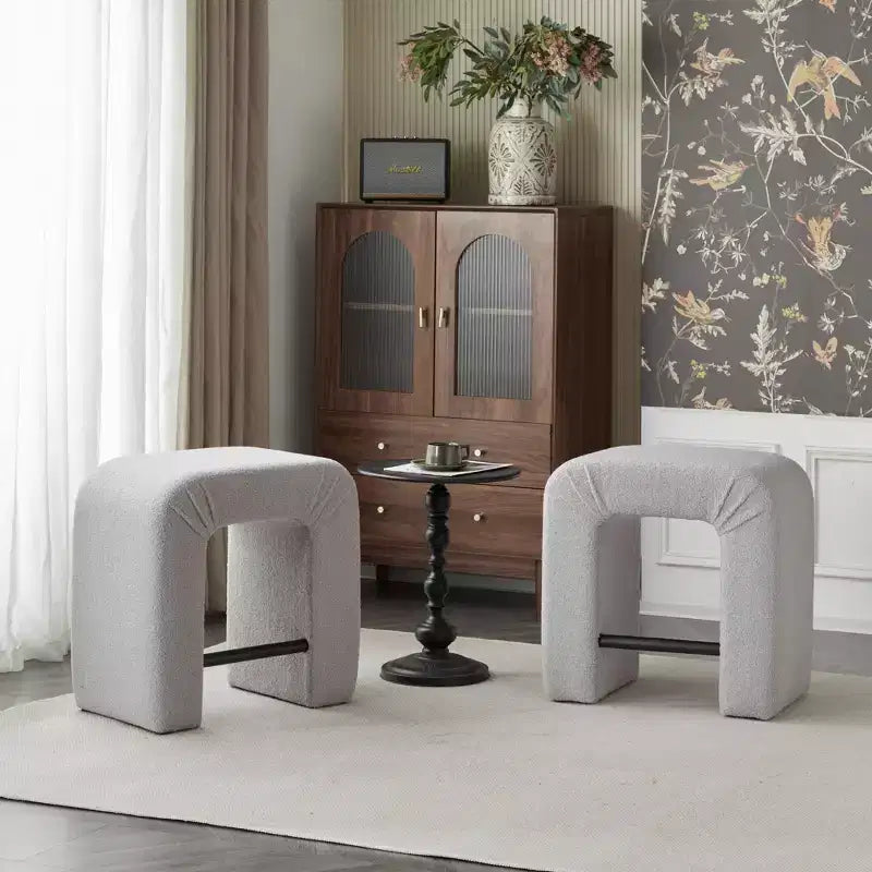 Okak 24 Tabourets de bar en boucle en U inversé Lot de 2, Chaises de salle à manger modernes avec repose-pieds, Tabourets chics pour îlot de cuisine, Salon