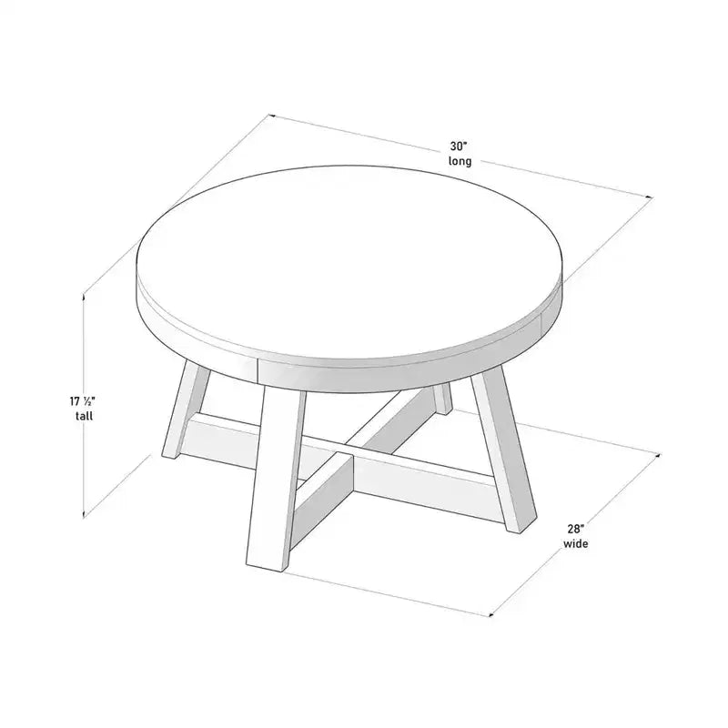 Table basse ronde classique (760 mm x 760 mm)