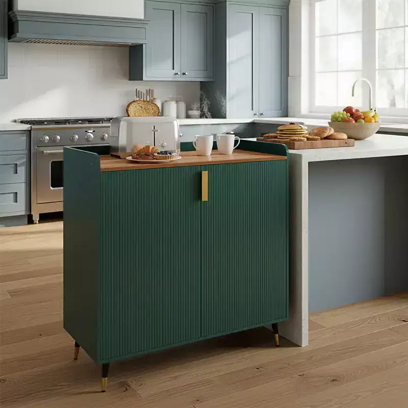 31,5 Meuble Bar à Vin, Meuble de Café en Bois avec Porte-Bouteilles et Porte-Verres, Buffet Moderne pour Salon Entrée