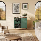 31,5 Meuble Bar à Vin, Meuble de Café en Bois avec Porte-Bouteilles et Porte-Verres, Buffet Moderne pour Salon Entrée