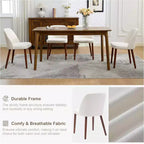 Chaises de salle à manger en bois, Chaise de salle à manger moderne en tissu, Rembourrée, pour Cuisine, Salle à manger, Restaurant