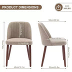 Chaises de salle à manger en bois, Chaise de salle à manger moderne en tissu, Rembourrée, pour Cuisine, Salle à manger, Restaurant