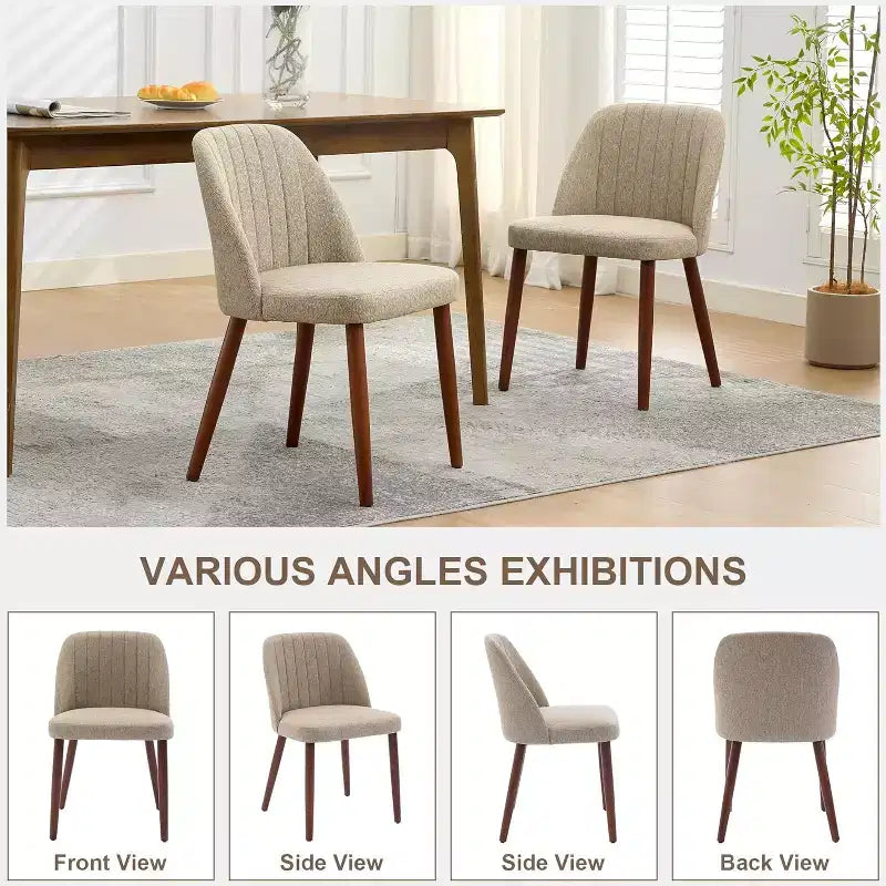 Chaises de salle à manger en bois, Chaise de salle à manger moderne en tissu, Rembourrée, pour Cuisine, Salle à manger, Restaurant