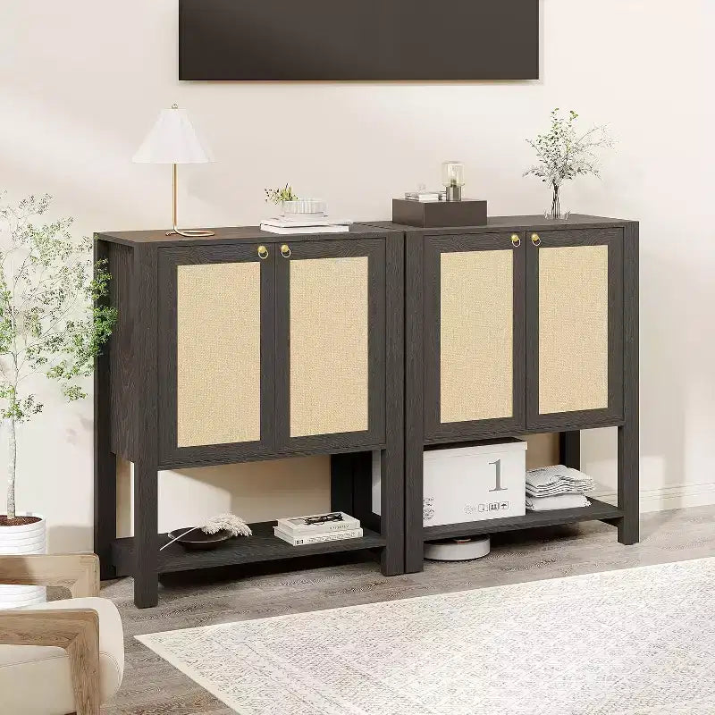 Meuble à chaussures, Meuble à chaussures de style rustique pour entrée, Organiseur à chaussures à 5 niveaux avec portes et étagères, Meuble à chaussures étroit autonome et dissimulé