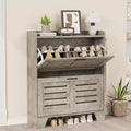 Shoe Cabinet with 4 Flip Drawers,Farmhouse Freestanding Shoe Cabinet with Shelves for Entryway, Living Room, Hallway