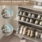 Meuble à chaussures avec 4 tiroirs basculants, meuble à chaussures autoportant de style fermier avec étagères pour entrée, salon, couloir