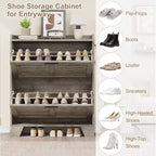 Meuble à chaussures avec 4 tiroirs basculants, meuble à chaussures autoportant de style fermier avec étagères pour entrée, salon, couloir