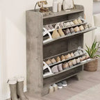 Meuble à chaussures avec 4 tiroirs basculants, meuble à chaussures autoportant de style fermier avec étagères pour entrée, salon, couloir