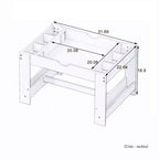 JVNOXK Table de Jeu 2 en 1 pour Enfants avec 7 Compartiments de Rangement, Compatible avec les Blocs de Construction LEGO, Table d'Activités d'Apprentissage Moderne, Meuble de Jeu - Blanc