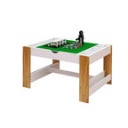 JVNOXK Table de Jeu 2 en 1 pour Enfants avec 7 Compartiments de Rangement, Compatible avec les Blocs de Construction LEGO, Table d'Activités d'Apprentissage Moderne, Meuble de Jeu - Blanc