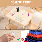 Ensemble table et 4 chaises pour enfants COZONY, table d'activités réglable en hauteur pour tout-petits avec 4 chaises, table de jeux pour activités artistiques et manuelles pour la maison