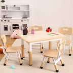 Ensemble table et 4 chaises pour enfants COZONY, table d'activités réglable en hauteur pour tout-petits avec 4 chaises, table de jeux pour activités artistiques et manuelles pour la maison